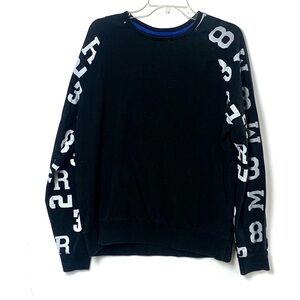 Men’s casual sweatshirt. Black with graphic design sleeves River Island